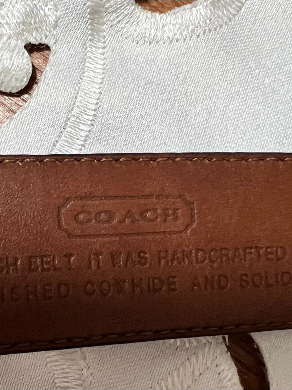 Coach women’s Dark Brown Leather Belt with Brass Buckle size 32